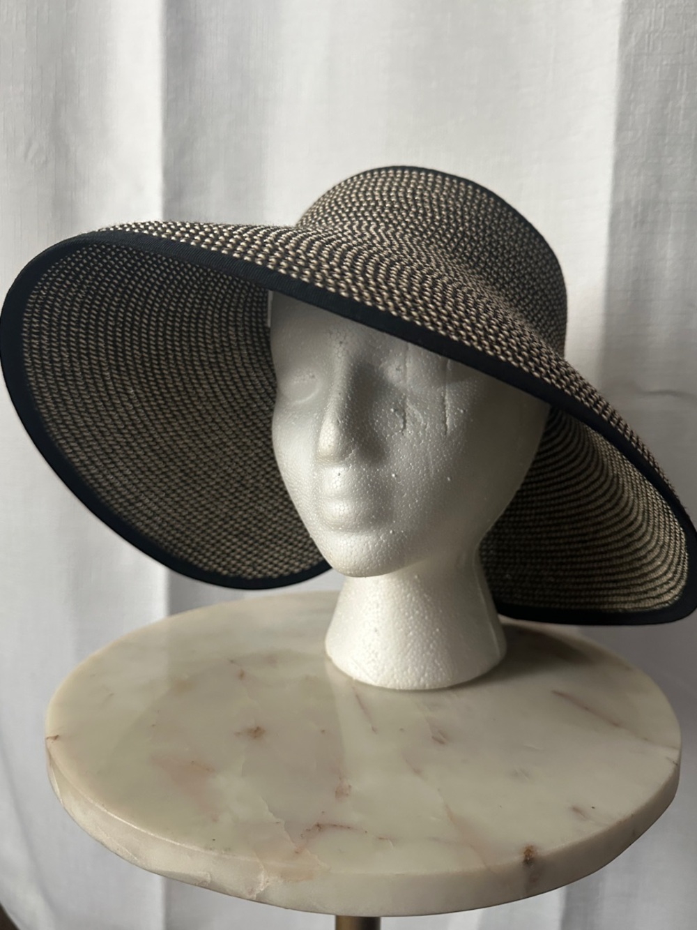 Tickled Pink Wide-Brim Straw Sun Hat